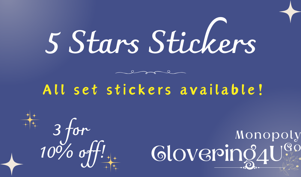 5 STARS STICKERS (Set 12 - Set 20) - MONOPOLY GO STICKERS | LEGIT & TRUSTED!