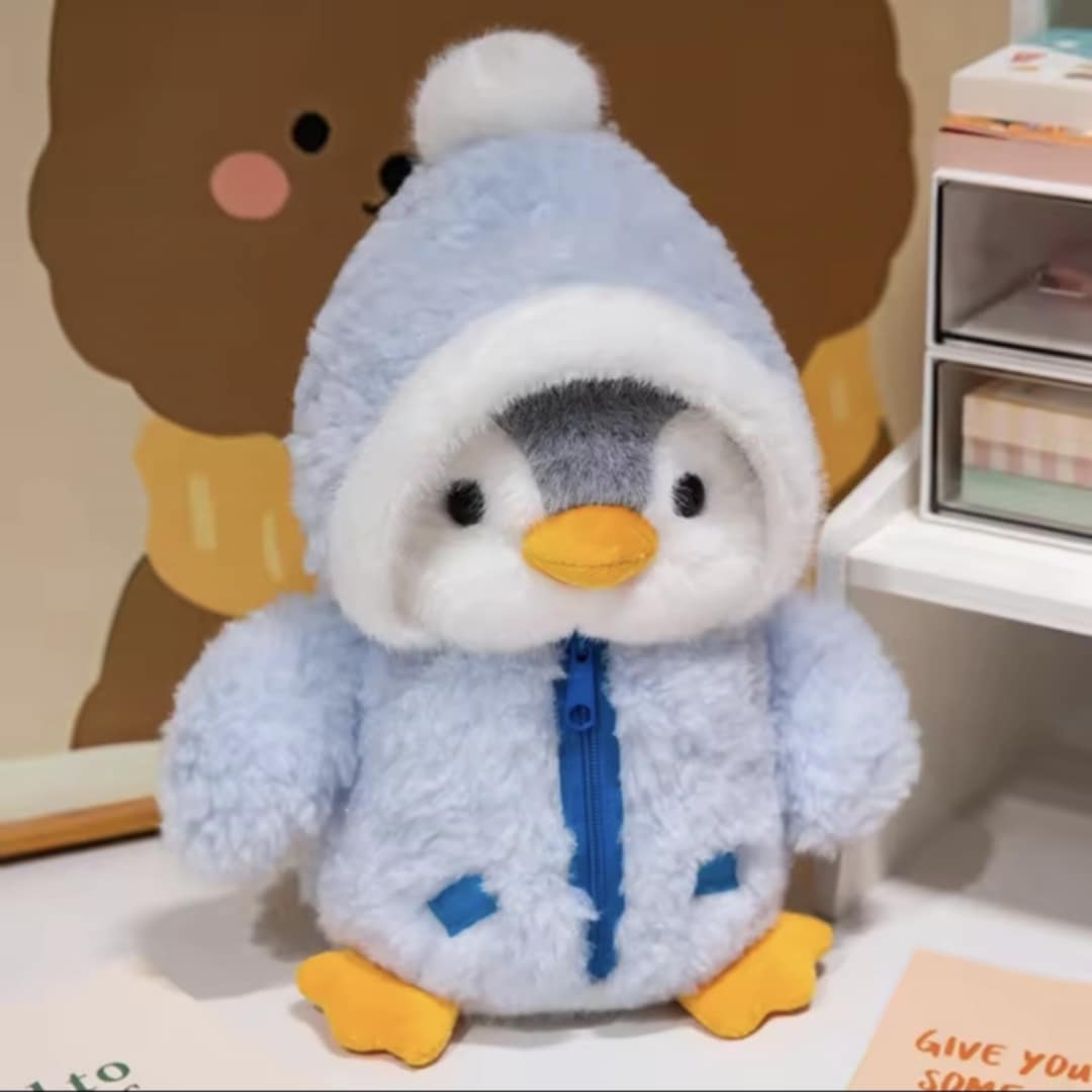 Blue Penguin Plush Toy with Hat