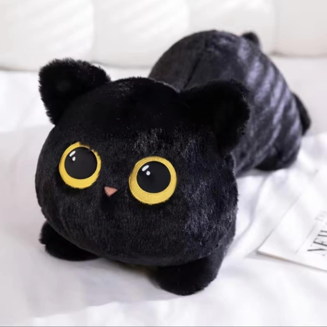  Cute Black Cat Plush Pillow Black