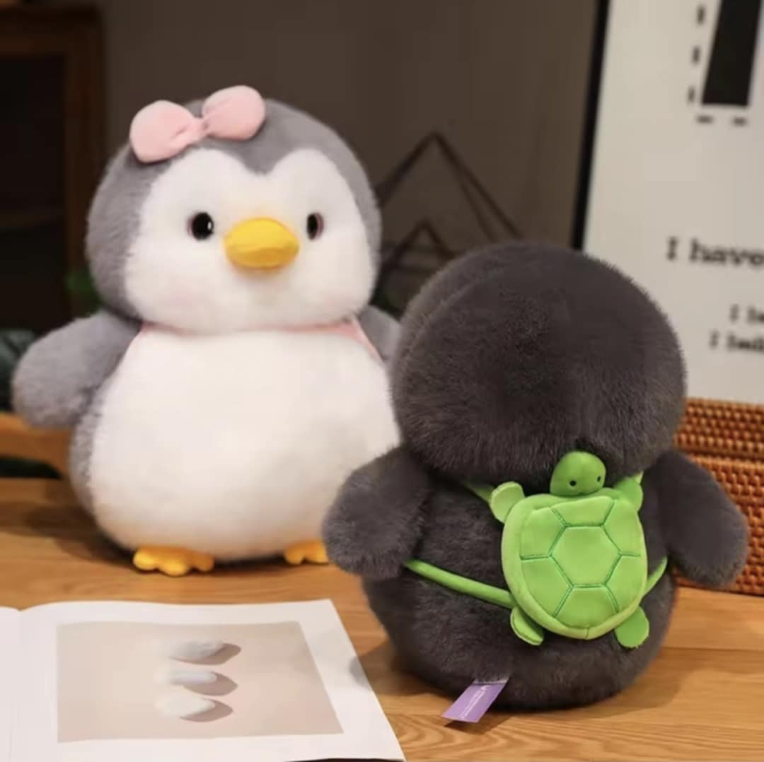 Cute penguin with backpack