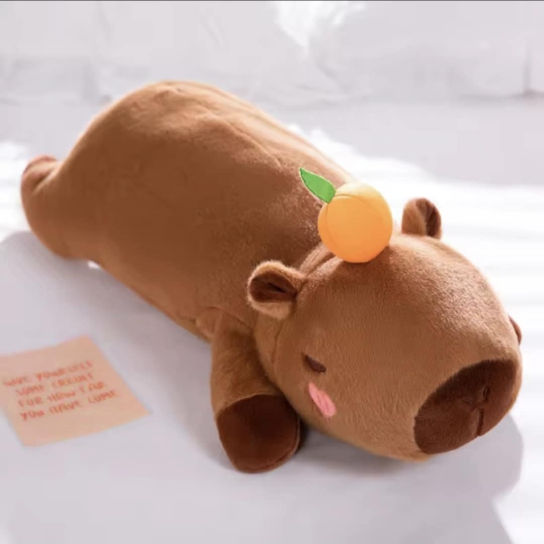 Kawaii Capybara Plush Pillow Orange