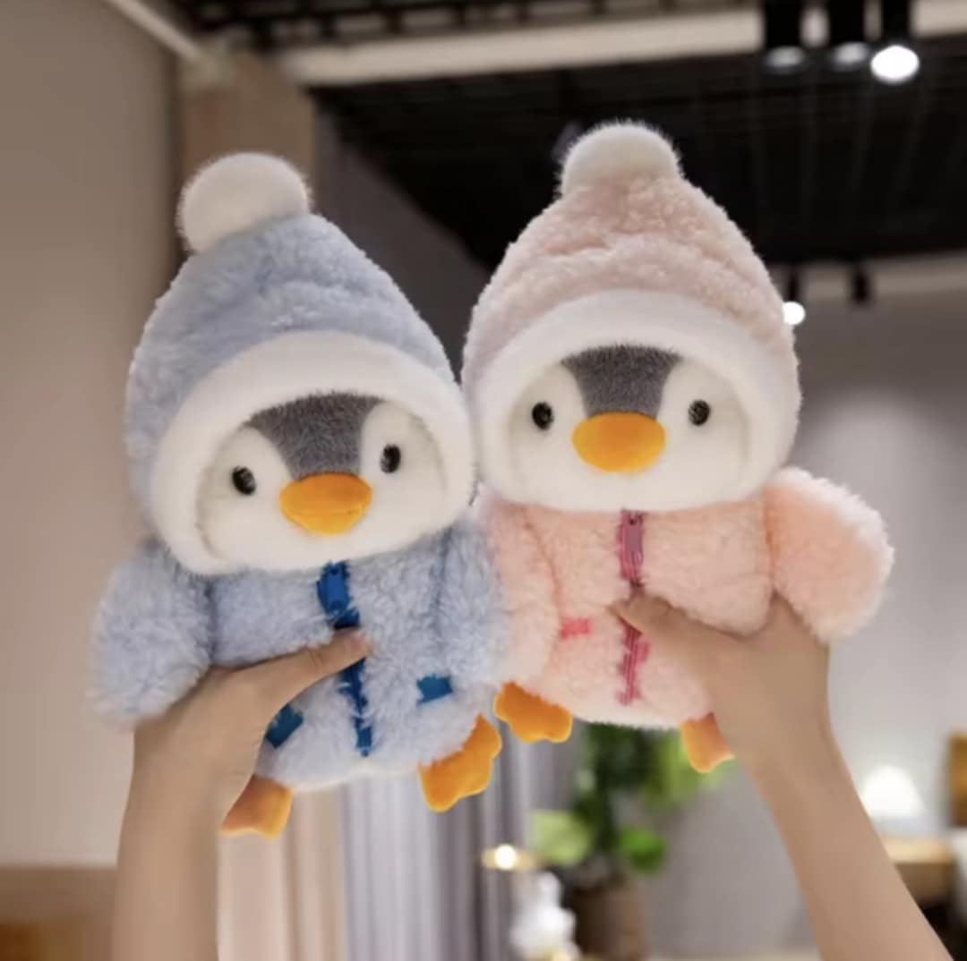 Kawaii Penguin Plush Toy with Hat