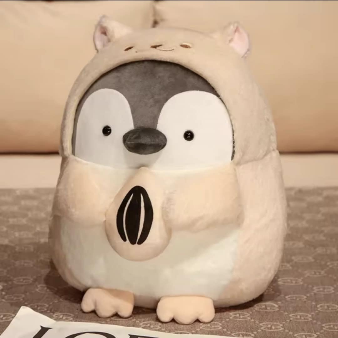 Pink Cute Penguin Plush Doll with Melon Seeds