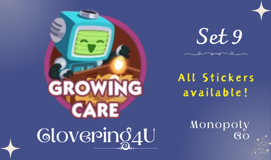 SET 9 (Growing Care) - MONOPOLY GO STICKERS | LEGIT & TRUSTED!